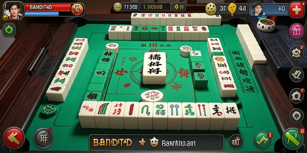 Tampilan gameplay menarik dalam BANDIT4D dengan desain ubin Mahjong.