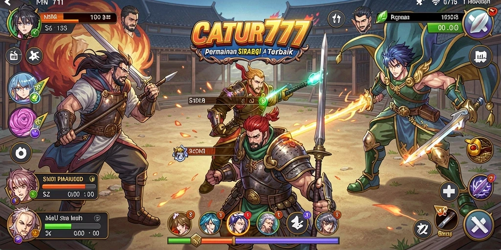 Screenshot CATUR777 menampilkan aksi intens karakter Anime dalam pertempuran.