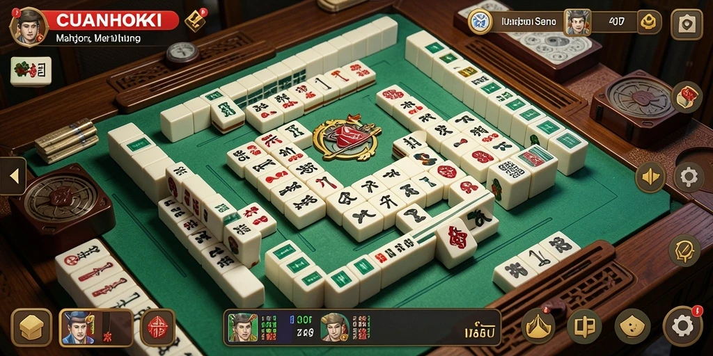 Screenshot gameplay CUANHOKI menunjukkan keseruan bermain Mahjong.