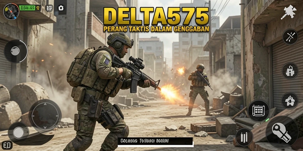 Screenshot DELTA575 menampilkan aksi tembak-menembak yang mendebarkan.