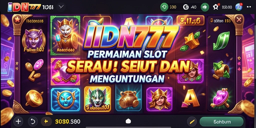 Tampilan gameplay slot IDN777 yang seru dan menghibur.