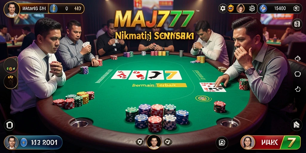 Tampilan gameplay Poker yang menarik di MAJ777.