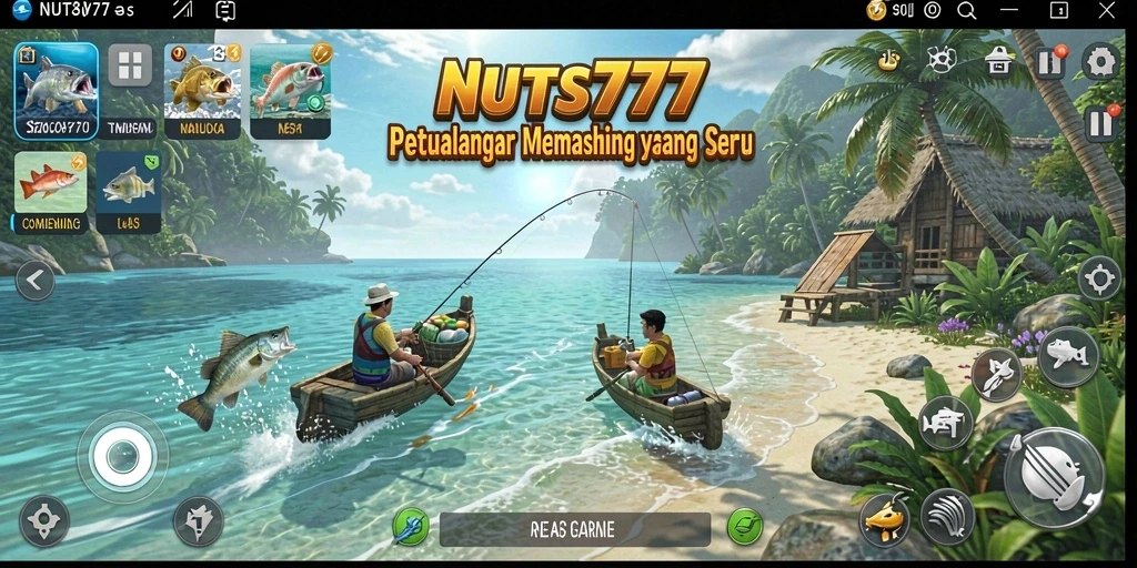 Tampilan screenshot gameplay NUTS777 yang menampilkan aksi memancing yang seru.