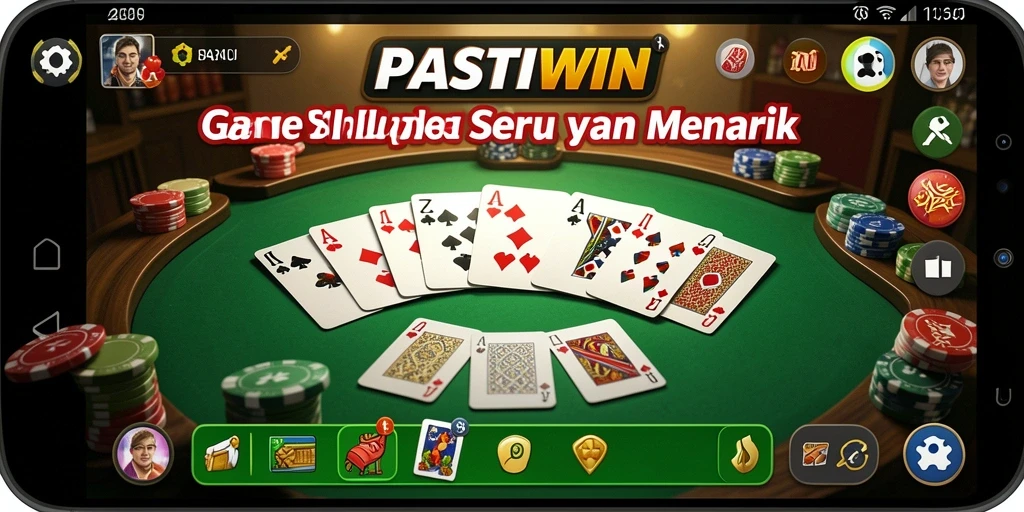 Gameplay seru Gaple dalam aplikasi PASTIWIN yang menarik.