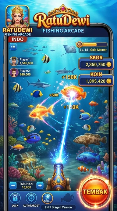 Screenshot antarmuka utama aplikasi ratudewi.